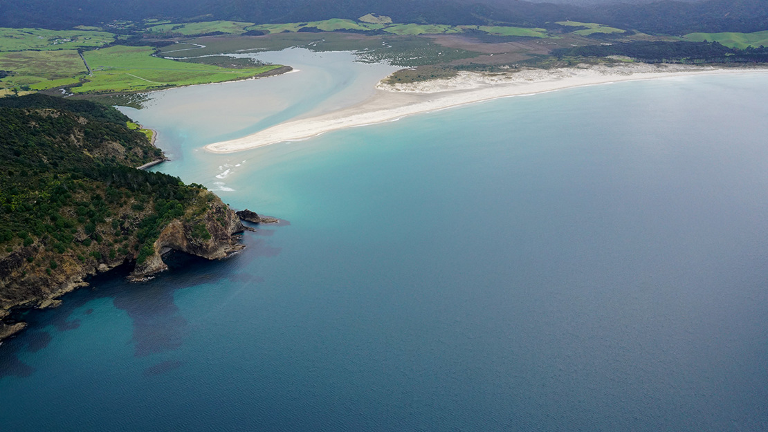 Whangapoua beach and estuary. 